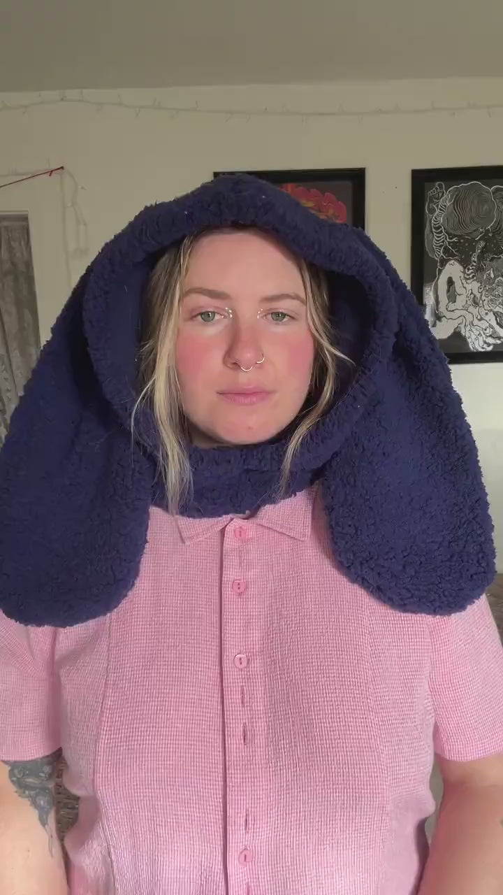 Navy Blue Bunny Hood
